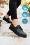 Women's Casual Shoes, Genuine Leather, Z344, Black
