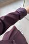 Waist-Pleated Jacket and Pants Set - Plum - 3
