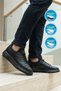 Black Crocodile-Print Faux Leather Men's Sneakers Balase 896 M