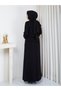 Short Jacket and Maxi Skirt Modest Skirt Set for Women, Knit Button-Down Winter Two-Piece Set, Black - 6