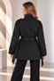 Women's Short Trench Coat with Belted Design, Mock Neck, Buttons, and Pockets—Stylish Jacket - 4