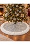120 cm Plush Christmas Tree Skirt – White Fur-Trimmed Christmas Tree Skirt