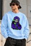 Unisex Oversized Sweatshirt with "Phone Scream Mask" Print – Crew Neck Relaxed-Fit Casual Sweatshirt
