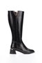 Women's Buckled Zipper Boots with Zip Detail 7036 BLACK - 2