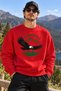 Kartal Mountain and Forest Print Unisex Oversized Sweatshirt – Crew Neck Relaxed-Fit Casual Sweatshirt