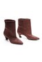 Women's Suede Short-Heeled Pointed-Toe Boots 5128 BROWN SUEDE - 3