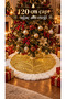 120 cm Plush Christmas Tree Skirt – White Fur-Trimmed Christmas Tree Skirt