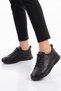 Women's Casual Shoes, Genuine Leather with Elastic, 3600, Black - 3