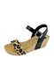sandale din piele V-022 negru-leopard - 2