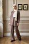 Knit Set with Beaded Details on the Shoulders and Sleeves, Includes Pants, 101063, Brown