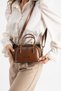 Luna Women's Mini Adjustable Strap, Zipper-Closure, Stylish Hand and Shoulder Bag, Tabac Matte - 3