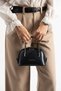 Luna Women's Mini Adjustable Strap, Zipper-Closure, Stylish Hand and Shoulder Bag—Navy Blue - 2