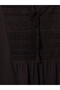 Trendy Picks from Kübra Butik: Tie-Detail Collar, Embroidered, Ruched Blouse - 8