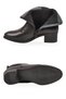 Women's Black Genuine Leather Zip-Up Fleece-Lined Heeled Boots 24115-1 - 5