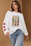 Women's 100% Cotton Oversized Long-Sleeve Boxy-Fit Ecru T-Shirt with Cowboy Boots Print - 5