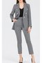 Women's Blazer Jacket and Belted Pants Set, Dark Gray