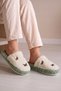 Women's Fur-Lined Butterfly-Embroidered House Slippers