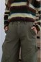 Khaki Cross-Body Jeans with Pockets - 4