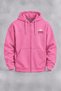 Unisex Salt Club Pink Hooded Zippered Front and Back Prints Cardigan, 3-Ply - 2