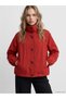 Trendy Picks from Kübra Butik: Women's Coat with a Stand-Up Collar and Loose Fit with Yoke Detail