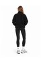 Women's Black Plush Mock Neck Jacket with a Stand-Up Collar, Zipper, and Zippered Pockets - 4