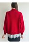 Knitted Sweater with Lace Sleeves and Lace Skirt - 8