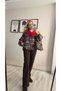 Plaid Bomber Jacket with Red Collar Trim