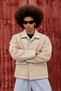 Men's Oversized Double-Pocket Melton-Blend Trendy Cream Jacket - 6