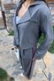 Gray Striped Hooded Jacket - 4