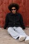 Men's Oversized Double-Pocketed Melton Trendy Black Jacket - 2