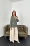 Khaki Pocket Flap and Belted Jacket - 3