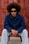 Men's Oversized Double-Pocketed Melton Trendy Navy Blue Jacket - 5