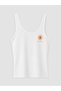 LCW DREAM Ecru-Printed Sleeveless Women's Pajama Top, Featuring the ALITA CITY Touch