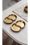 2-Piece Gold Steel 2-Compartment Serving Set – For Breakfast, Snacks, Sauces, Appetizers, and Treats, 13x8.5 cm - 3