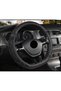 D Shape Steering Wheel Cover - Microfiber Bottom Leather Flat Bottom Breathable Breathable Fit 37cm-