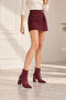 Women's Burgundy Boots with Thick Heel, Soft Leather, 8.5 cm, Elegant Design - 7