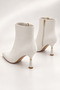 Women's White Soft-Leather Stiletto-Heeled Boots, 9.5 cm - 4