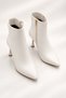 Women's White Soft-Leather Stiletto-Heeled Boots, 9.5 cm - 5