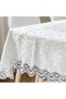 Rectangle Lace Tablecloth, Luxury Floral Embroidered Macrame Table Cover for Formal Dining, Kitchen, - 4