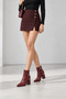Women's Burgundy Boots with Thick Heel, Soft Leather, 8.5 cm, Elegant Design - 2