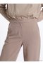 LCW Modest Beige Crepe Solid Comfort & Relax Wide-Leg Women's Pants, Featuring the ALITA CITY Touch - 3