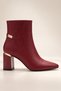 Women's Burgundy Boots with Thick Heel, Soft Leather, 8.5 cm, Elegant Design - 3