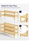 Bamboo Shoe Rack, 3 Tier Stackable, 67.5 x 48.0 x 28.0 cm - 6