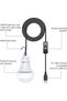 2 Pack USB Rechargeable LED Camping Lanterns with Extra-Long 8.2 ft Cord & USB Y-Cable, Portable War - 6