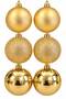 Christmas Tree Decoration 6 cm Gold Cici Ball 6-Piece Gold Colored Cici Ball - 9