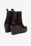 Women's Brown Wedge Heel Casual Side-Zip Closure Boots - 3