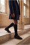 Girls' Black Knee-High Socks with Bow Detail