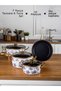 Lilium Titanium-Coated 7-Piece Cookware Set - Rose Pattern - Enamel Exterior Coating - 4
