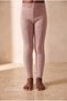 Children's Cotton Chain-Patterned Leggings, Pink - 2