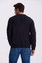 Navy Blue Slim Fit Crew Neck Basic Cotton Lycra Sweatshirt - 4
